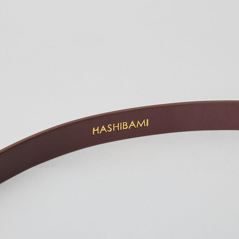 HASHIBAMI【Ha-2504-081 エイチビー エナメル 15mm レザーベルト】ダークブラウン