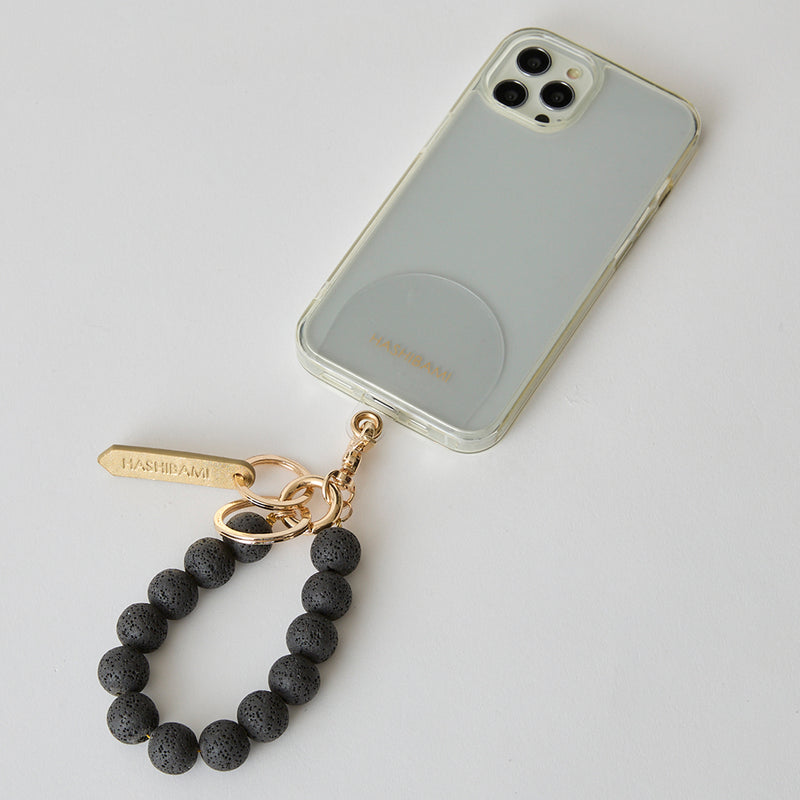 ◆CORRECT限定◆HASHIBAMI【Ha-2504-093 マット 丸玉 スマホハンドストラップ】ブラック