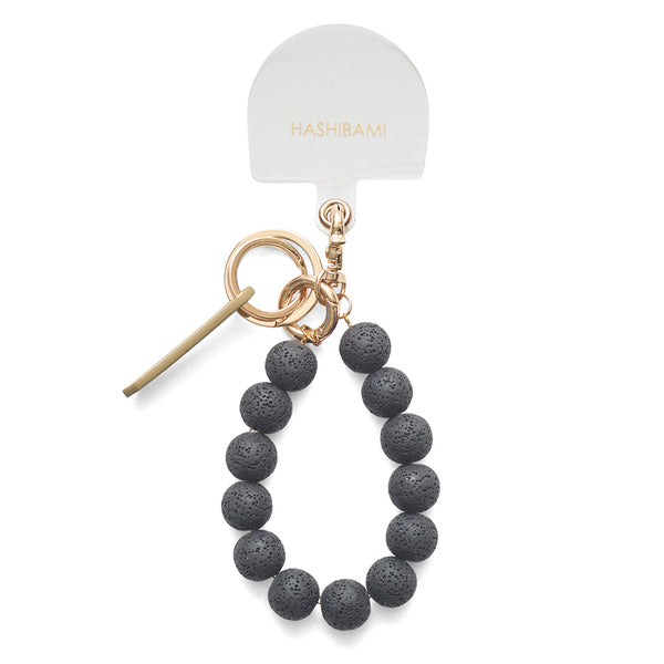 ◆CORRECT限定◆HASHIBAMI【Ha-2504-093 マット 丸玉 スマホハンドストラップ】ブラック