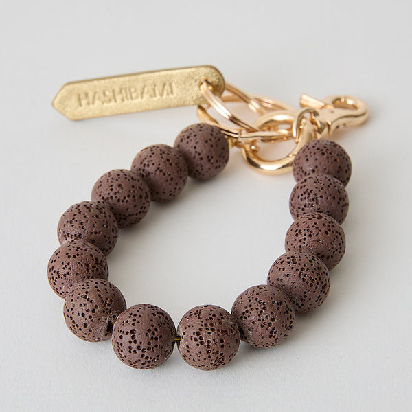 ◆CORRECT限定◆HASHIBAMI【Ha-2504-093 マット 丸玉 スマホハンドストラップ】ダークブラウン