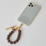 ◆CORRECT限定◆HASHIBAMI【Ha-2504-093 マット 丸玉 スマホハンドストラップ】ダークブラウン