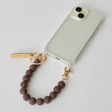 ◆CORRECT限定◆HASHIBAMI【Ha-2504-093 マット 丸玉 スマホハンドストラップ】ダークブラウン