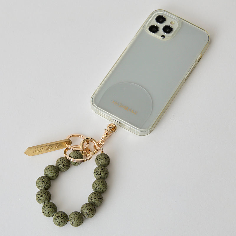 ◆CORRECT限定◆HASHIBAMI【Ha-2504-093 マット 丸玉 スマホハンドストラップ】カーキ