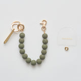 ◆CORRECT限定◆HASHIBAMI【Ha-2504-093 マット 丸玉 スマホハンドストラップ】カーキ