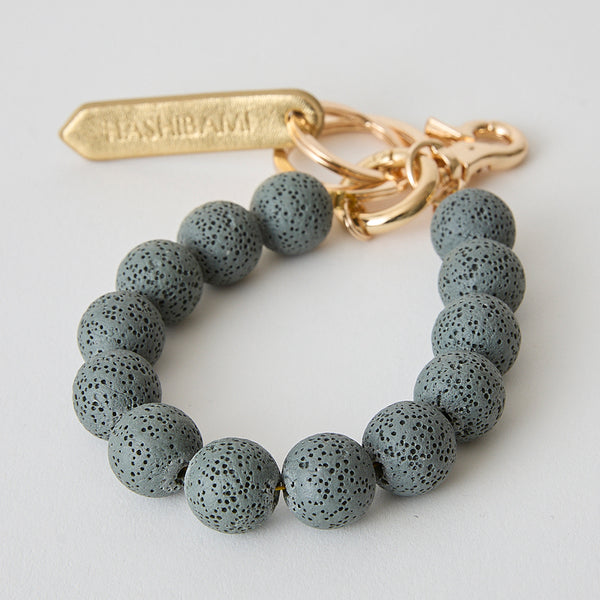 ◆CORRECT限定◆HASHIBAMI【Ha-2504-093 マット 丸玉 スマホハンドストラップ】ミッドグレー