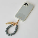 ◆CORRECT限定◆HASHIBAMI【Ha-2504-093 マット 丸玉 スマホハンドストラップ】ミッドグレー