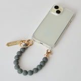 ◆CORRECT限定◆HASHIBAMI【Ha-2504-093 マット 丸玉 スマホハンドストラップ】ミッドグレー