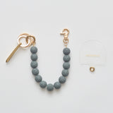 ◆CORRECT限定◆HASHIBAMI【Ha-2504-093 マット 丸玉 スマホハンドストラップ】ミッドグレー