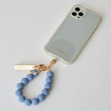 ◆CORRECT限定◆HASHIBAMI【Ha-2504-093 マット 丸玉 スマホハンドストラップ】ペールブルー