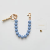 ◆CORRECT限定◆HASHIBAMI【Ha-2504-093 マット 丸玉 スマホハンドストラップ】ペールブルー