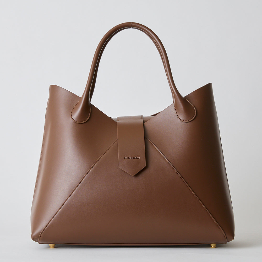 HASHIBAMI【Ha-2504-101 フェズ ヨコナガ A4バッグ】ダークブラウン