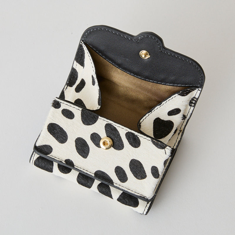 ◆CORRECT限定◆HASHIBAMI【Ha-2504-107 カウヘア― 三つ折り財布】ダルメシアン