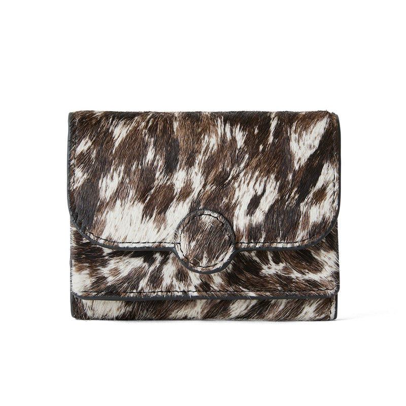 ◆CORRECT限定◆HASHIBAMI【Ha-2504-107 カウヘア― 三つ折り財布】セピア