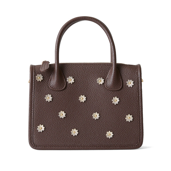 ◆CORRECT限定◆HASHIBAMI【Ha-2504-112 スモールフラワー ポシェット】ダークブラウン