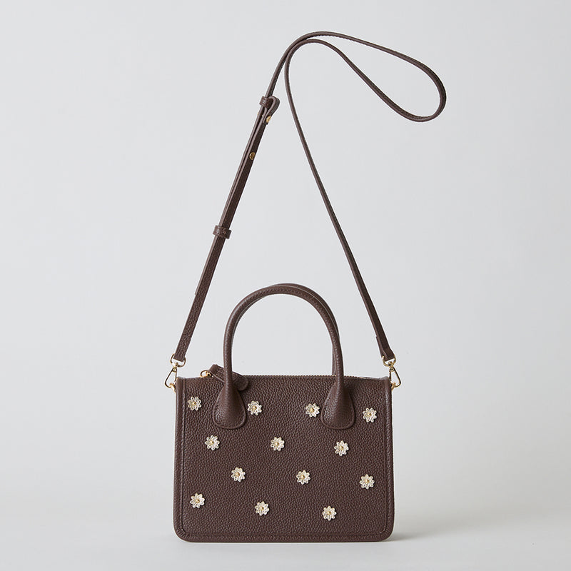 ◆CORRECT限定◆HASHIBAMI【Ha-2504-112 スモールフラワー ポシェット】ダークブラウン