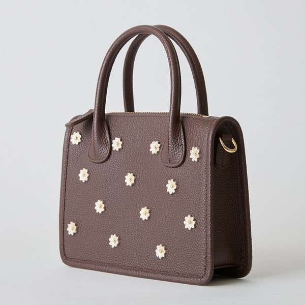 ◆CORRECT限定◆HASHIBAMI【Ha-2504-112 スモールフラワー ポシェット】ダークブラウン