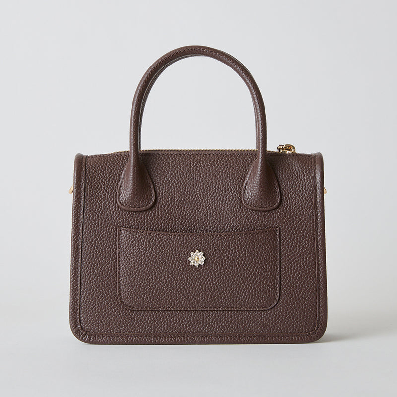 ◆CORRECT限定◆HASHIBAMI【Ha-2504-112 スモールフラワー ポシェット】ダークブラウン