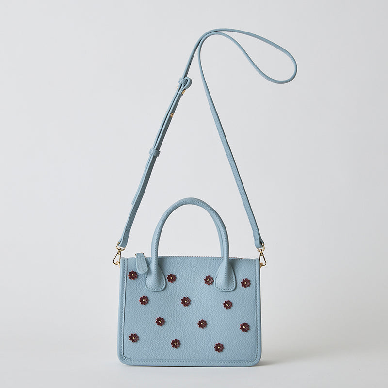 ◆CORRECT限定◆HASHIBAMI【Ha-2504-112 スモールフラワー ポシェット】ペールブルー