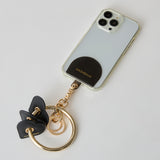 HASHIBAMI【Ha-2504-113 ハートクッション スマホリング】ブラック