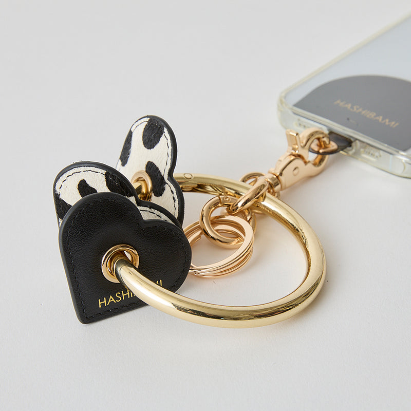 ◆CORRECT限定◆HASHIBAMI【Ha-2504-114 ハートクッション カウヘア― スマホリング】ダルメシアン