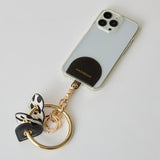 ◆CORRECT限定◆HASHIBAMI【Ha-2504-114 ハートクッション カウヘア― スマホリング】ダルメシアン