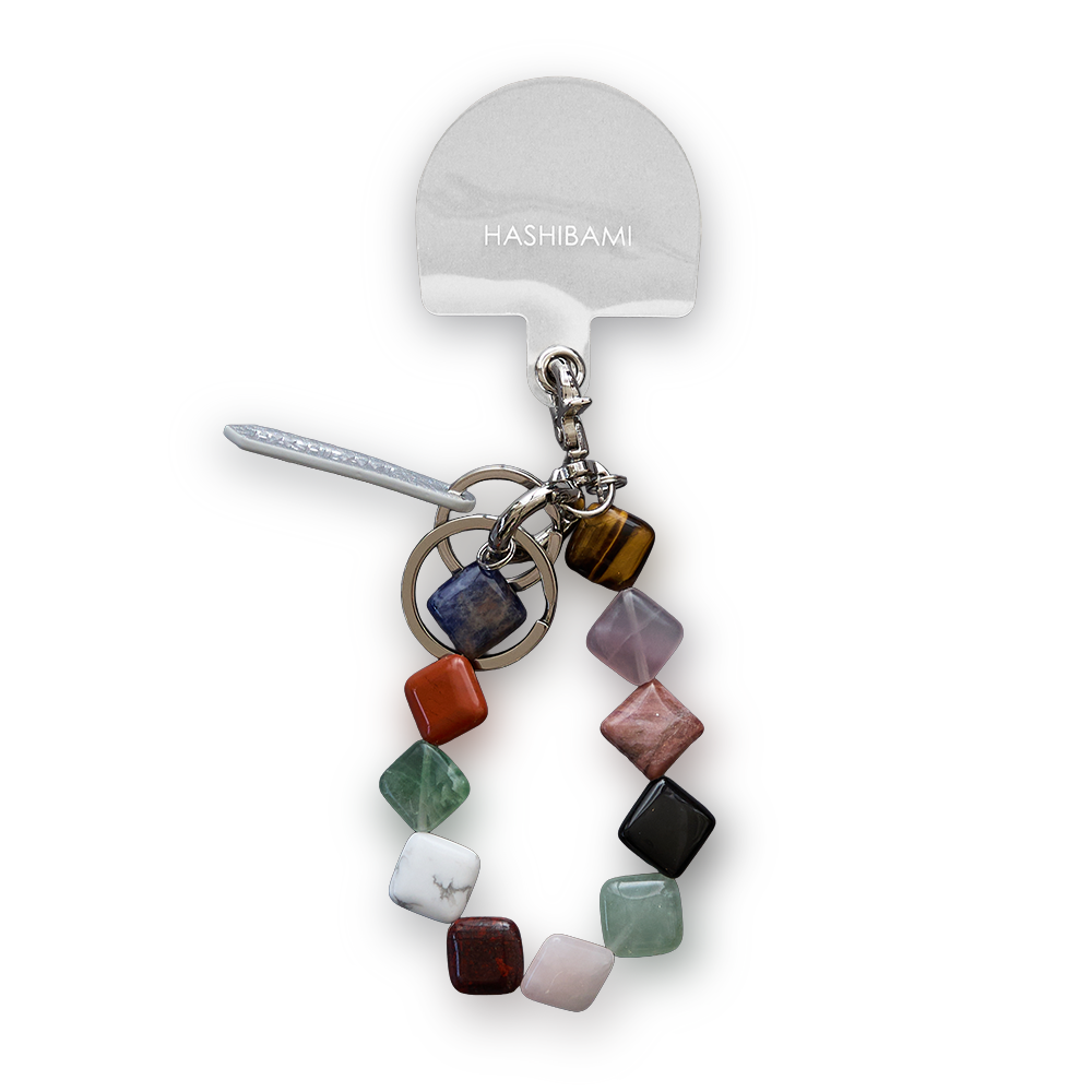 HASHIBAMI【Ha-2506-002 マルチ スクエア天然石 スマホハンド