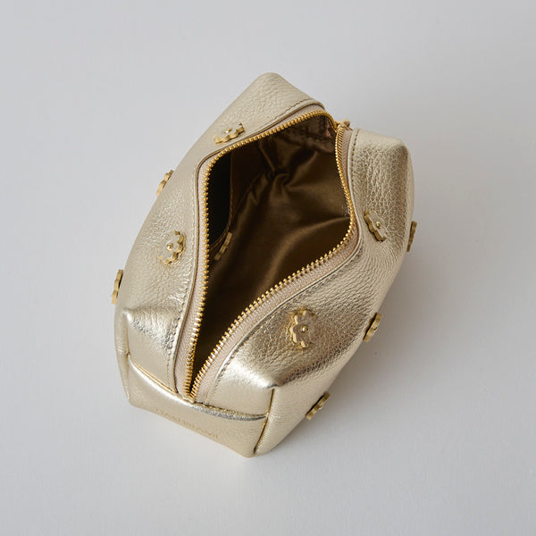 ◆CORRECT限定◆HASHIBAMI【Ha-2506-004 スモールフラワー ポーチ】ゴールド