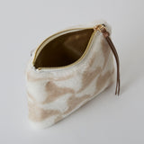 ◆CORRECT限定◆HASHIBAMI【Ha-2506-801 柄ムートン ポーチ】グレーベージュ