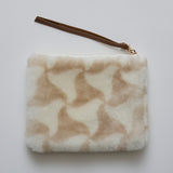 ◆CORRECT限定◆HASHIBAMI【Ha-2506-801 柄ムートン ポーチ】グレーベージュ