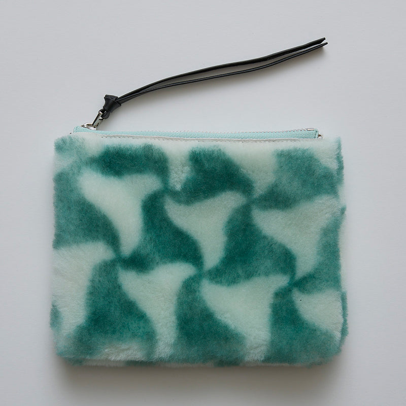 ◆CORRECT限定◆HASHIBAMI【Ha-2506-801 柄ムートン ポーチ】グリーン