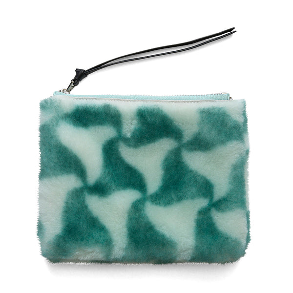 ◆CORRECT限定◆HASHIBAMI【Ha-2506-801 柄ムートン ポーチ】グリーン