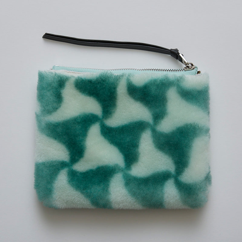 ◆CORRECT限定◆HASHIBAMI【Ha-2506-801 柄ムートン ポーチ】グリーン