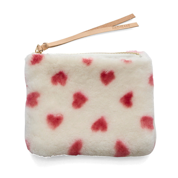 ◆CORRECT限定◆HASHIBAMI【Ha-2506-801 柄ムートン ポーチ】ホワイト
