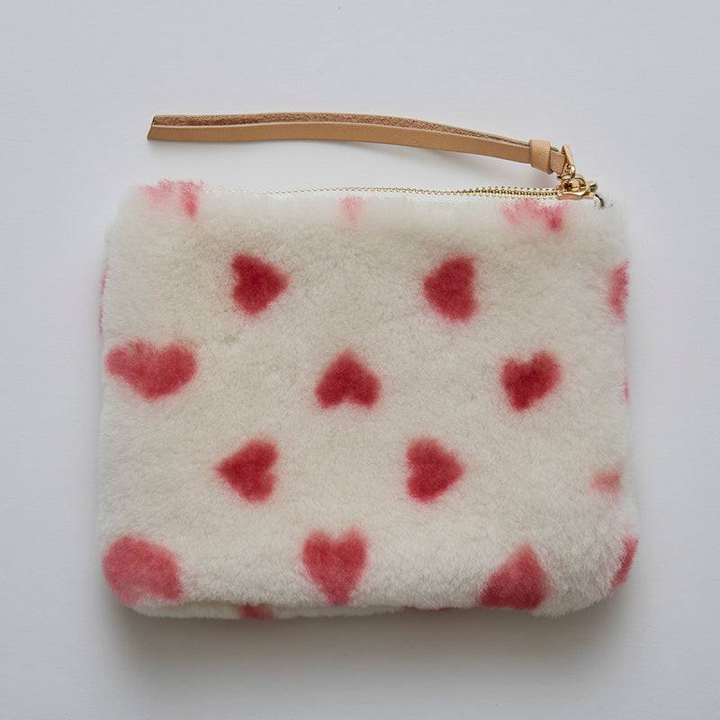 ◆CORRECT限定◆HASHIBAMI【Ha-2506-801 柄ムートン ポーチ】ホワイト