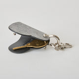 HASHIBAMI 【Ha-2506-804 ハート型 チェック柄 スマートキーリング】グレー