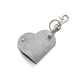 HASHIBAMI 【Ha-2506-804 ハート型 チェック柄 スマートキーリング】グレー