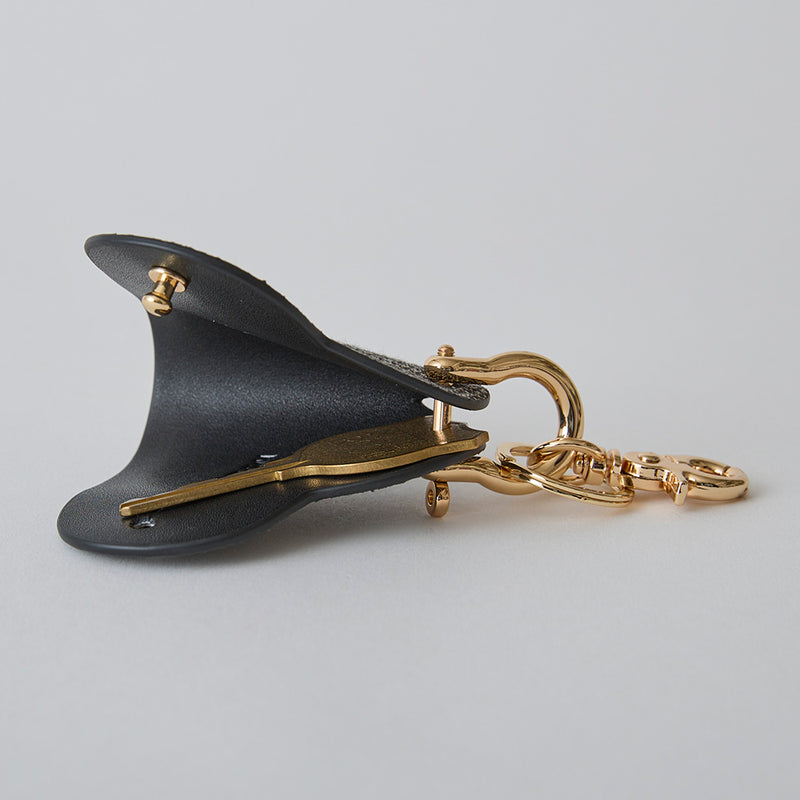 HASHIBAMI 【Ha-2506-804 ハート型 チェック柄 スマートキーリング】ブラック