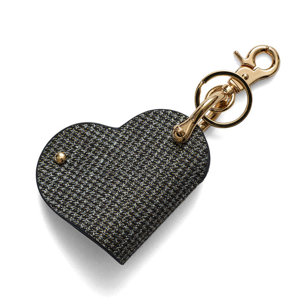 HASHIBAMI 【Ha-2506-804 ハート型 チェック柄 スマートキーリング】ブラック