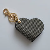 HASHIBAMI 【Ha-2506-804 ハート型 チェック柄 スマートキーリング】ブラック