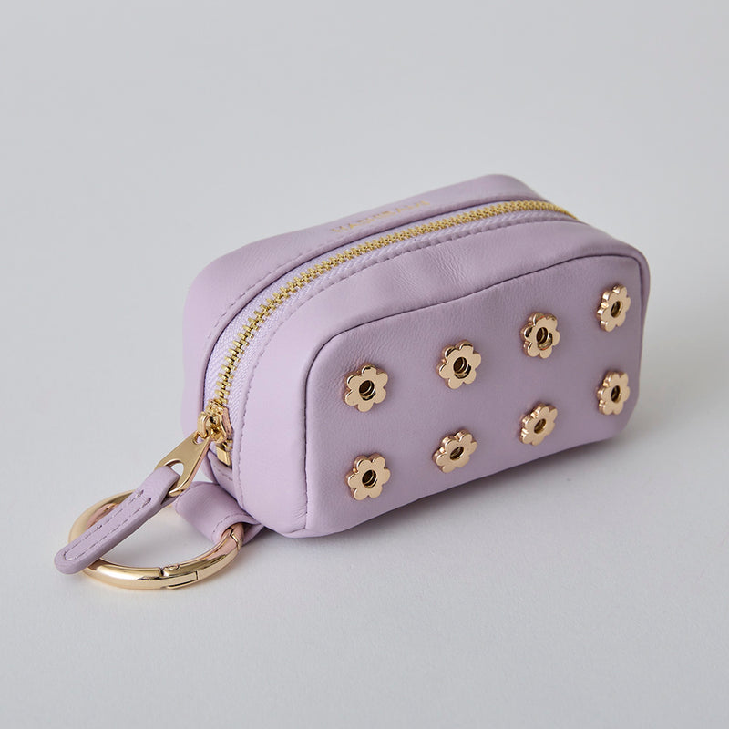 ◆CORRECT限定◆HASHIBAMI【Ha-2506-810 フラワーハトメ キーリング付き ポーチ】ラベンダー