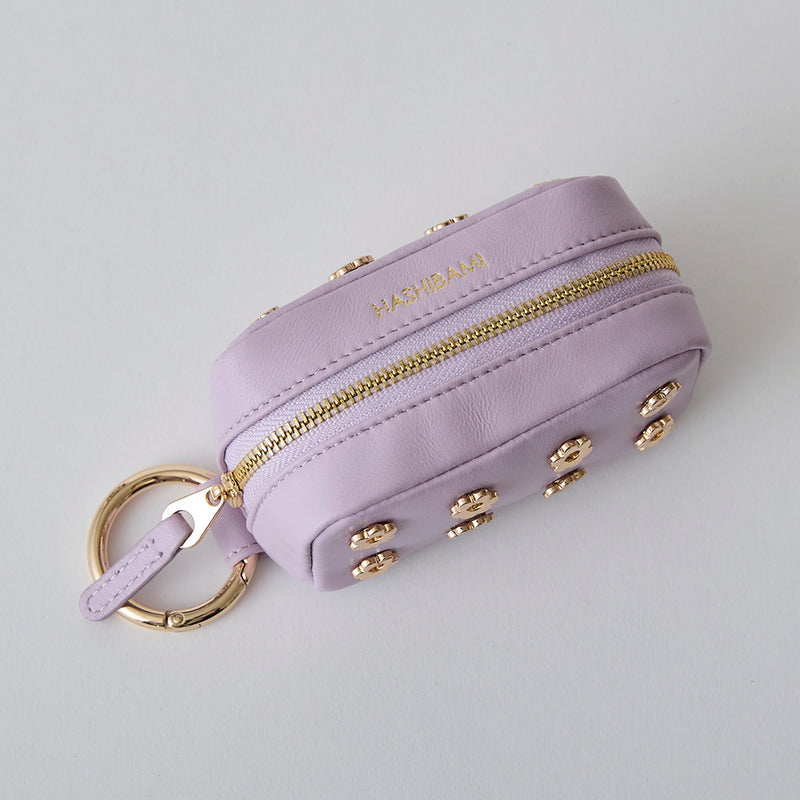 ◆CORRECT限定◆HASHIBAMI【Ha-2506-810 フラワーハトメ キーリング付き ポーチ】ラベンダー