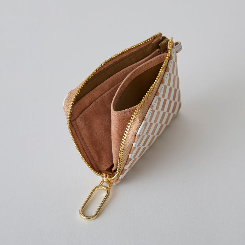 ◆CORRECT限定◆HASHIBAMI【Ha-2506-811 チェック柄 ハーフジップウォレット】ベージュ