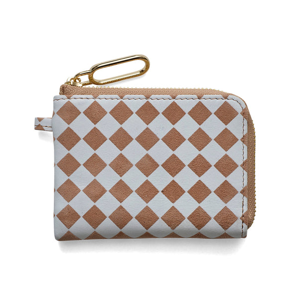 ◆CORRECT限定◆HASHIBAMI【Ha-2506-811 チェック柄 ハーフジップウォレット】ベージュ
