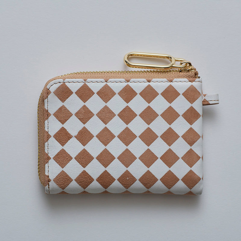 ◆CORRECT限定◆HASHIBAMI【Ha-2506-811 チェック柄 ハーフジップウォレット】ベージュ