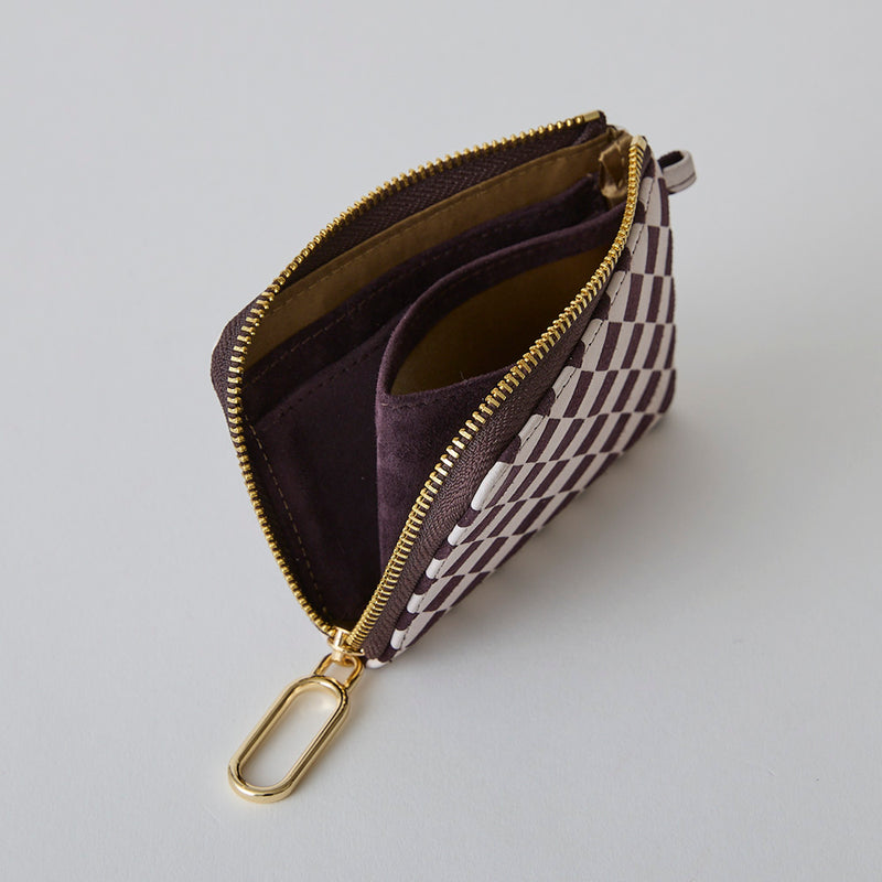 ◆CORRECT限定◆HASHIBAMI【Ha-2506-811 チェック柄 ハーフジップウォレット】チェリー