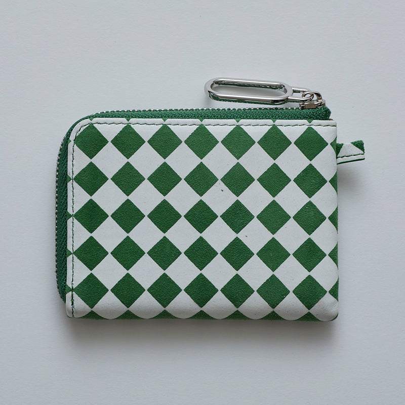 ◆CORRECT限定◆HASHIBAMI【Ha-2506-811 チェック柄 ハーフジップウォレット】グリーン