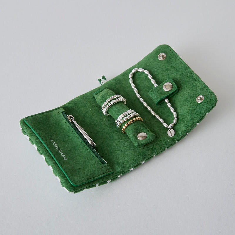 ◆CORRECT限定◆HASHIBAMI【Ha-2506-812 チェック柄 アクセサリーポーチ】グリーン