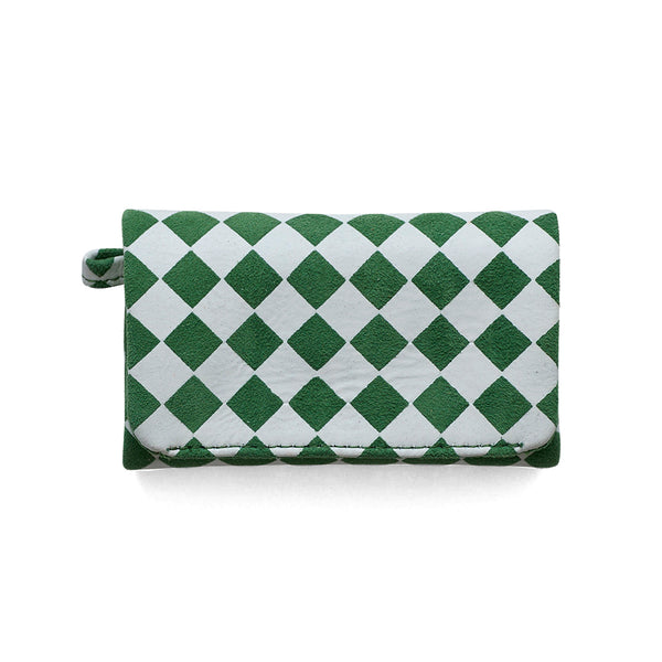 ◆CORRECT限定◆HASHIBAMI【Ha-2506-812 チェック柄 アクセサリーポーチ】グリーン