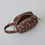 ◆CORRECT限定◆HASHIBAMI【Ha-2506-814 柄スエードミニポーチキーリング】ダークブラウン