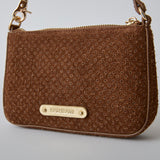 ◆CORRECT限定◆HASHIBAMI【Ha-2506-823 スエードパンチング ポーチポシェット】ブラウン